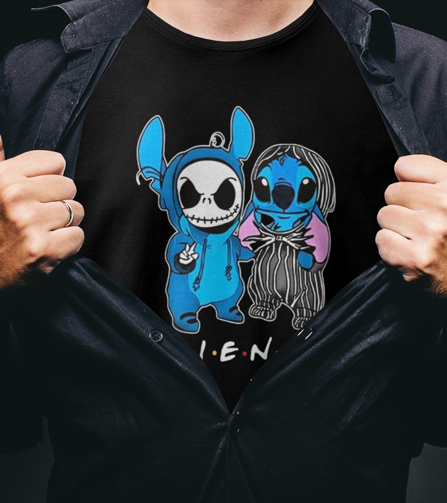 FRIENDS Stitch And Jack Skellington The Nightmare Before Christmas T-Shirt