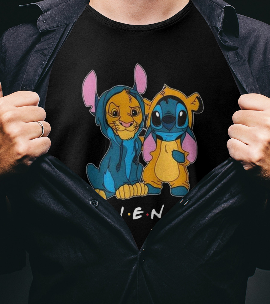 Friends Stitch And Lion King Disney Fusion T-Shirt