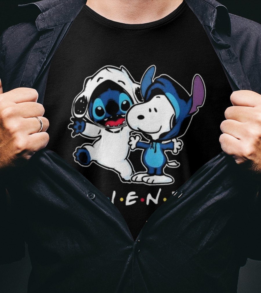 Stitch And Snoopy Peanuts Friends Disney Collaboration T-Shirt