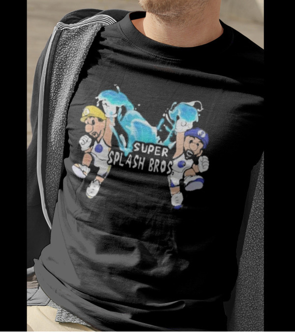 Super Splash Bros Steph Curry And Klay Thompson Mario Themed Basketball Duo T-Shirt