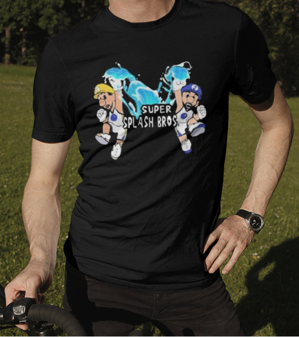 Super Splash Bros Steph Curry And Klay Thompson Mario Themed Basketball Duo T-Shirt