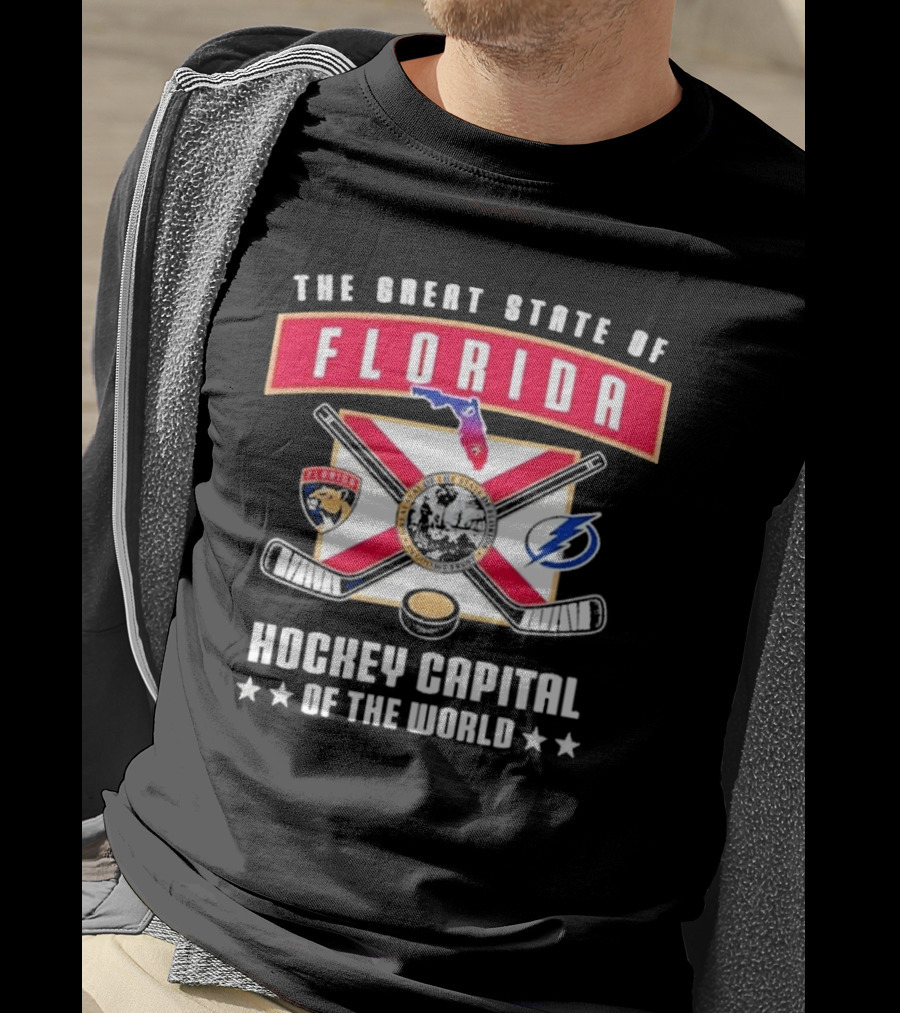 The Great State Of Florida Hockey Capital Of The World Tampa Bay Lightning Florida Panthers T-Shirt