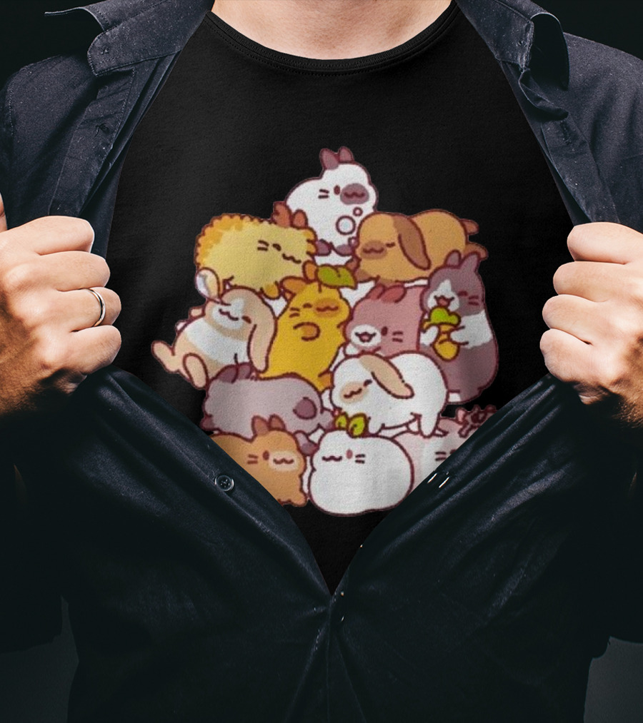 Bunny Pile Usagi Shima Cozy Rabbit Stack T-Shirt