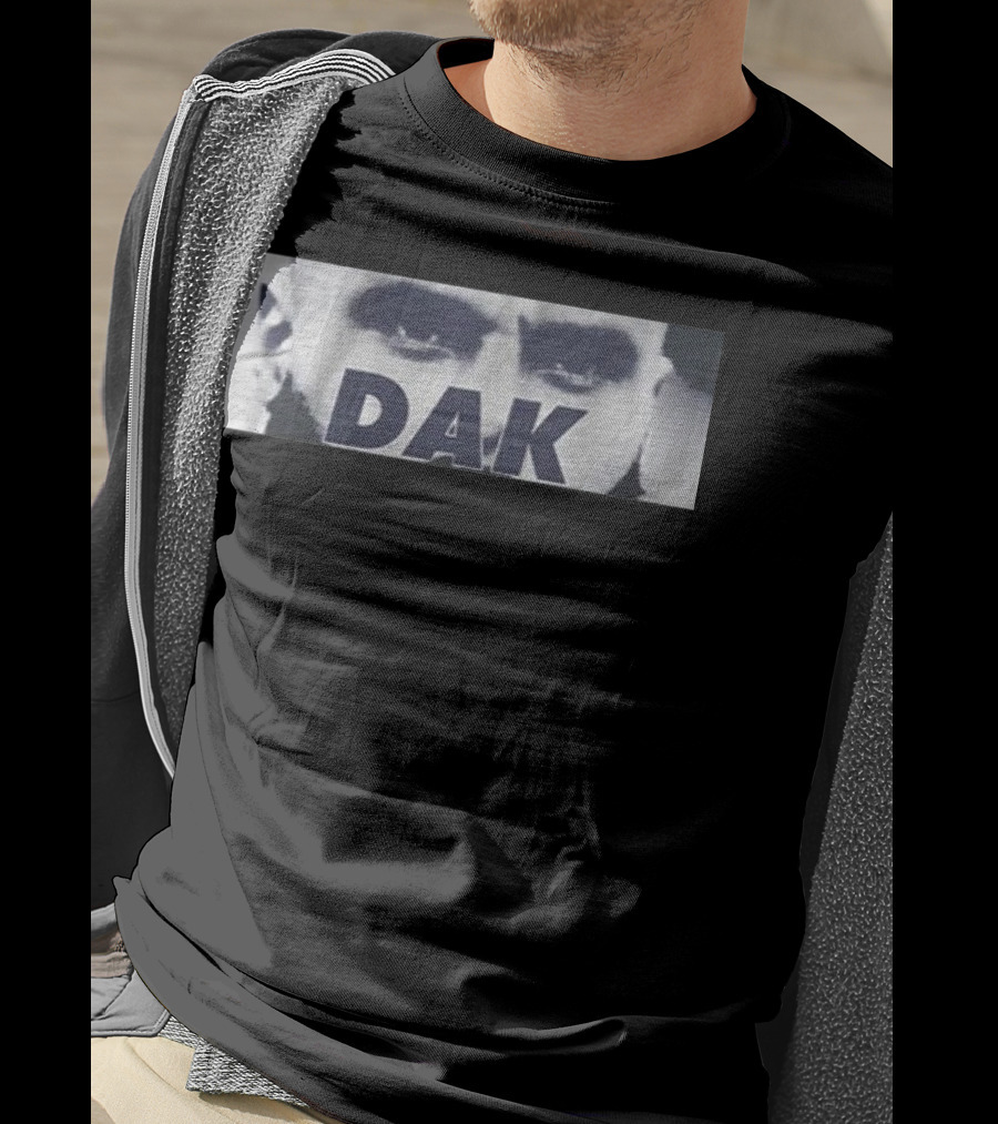 Dak Prescott QB Eyes Black And White Image T-Shirt