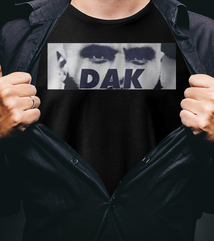 Dak Prescott QB Eyes Black And White Image T-Shirt