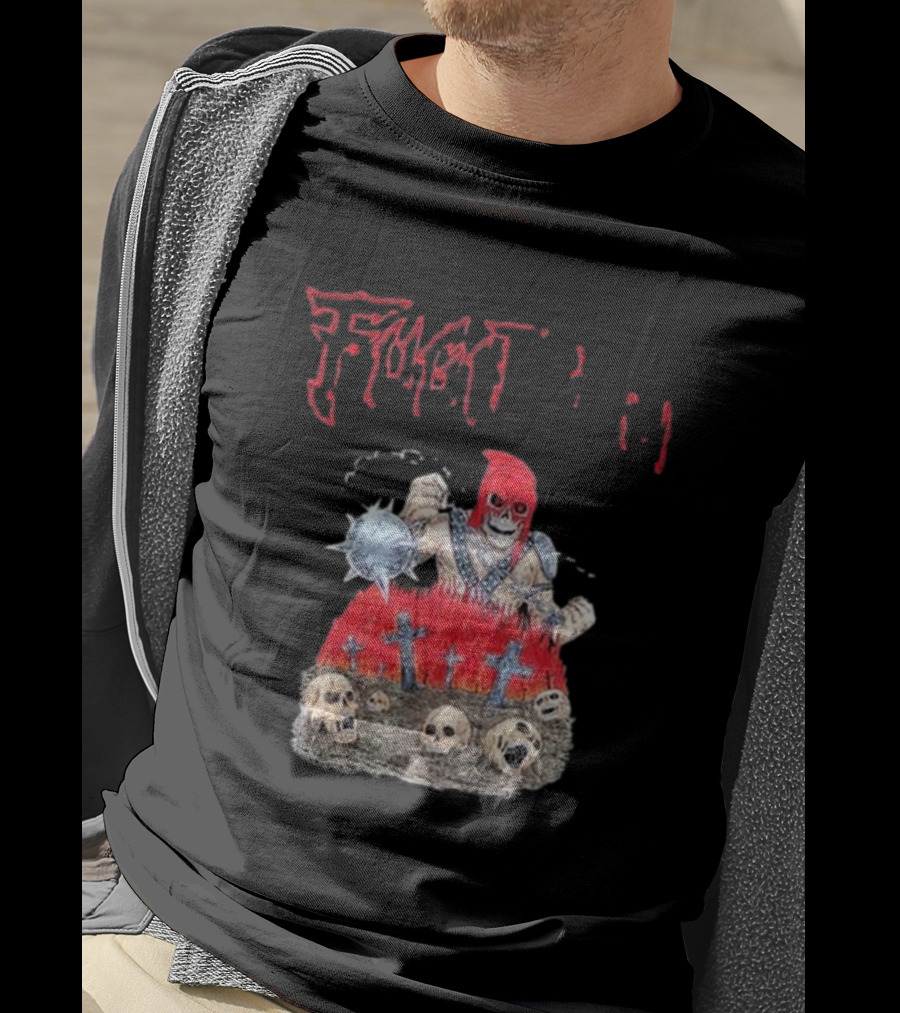 Fugitivetx Mace Guy With Skulls And Crosses T-Shirt
