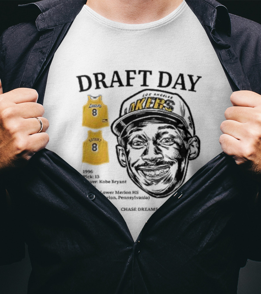 Draft Day 1996 Kobe Bryant Los Angeles Lakers Lower Merion Chase Dreams T-Shirt