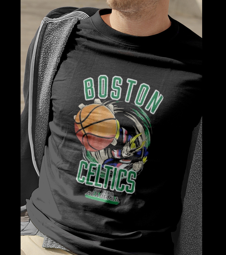 Boston Celtics My Hero Academia Basketball Collaboration T-Shirt