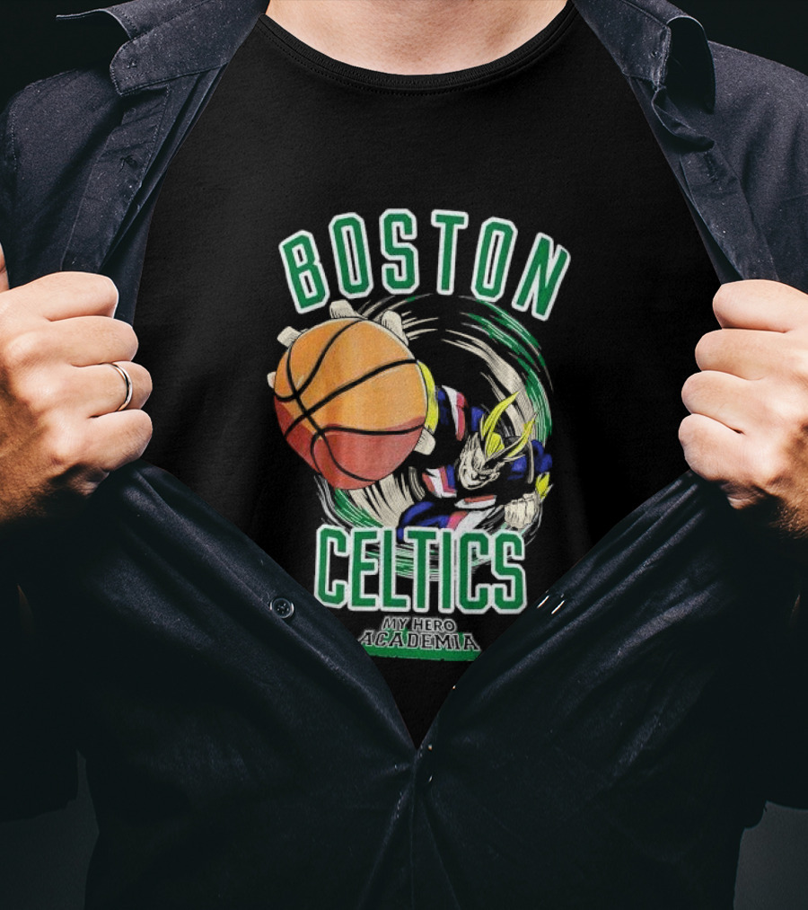 Boston Celtics My Hero Academia Basketball Collaboration T-Shirt