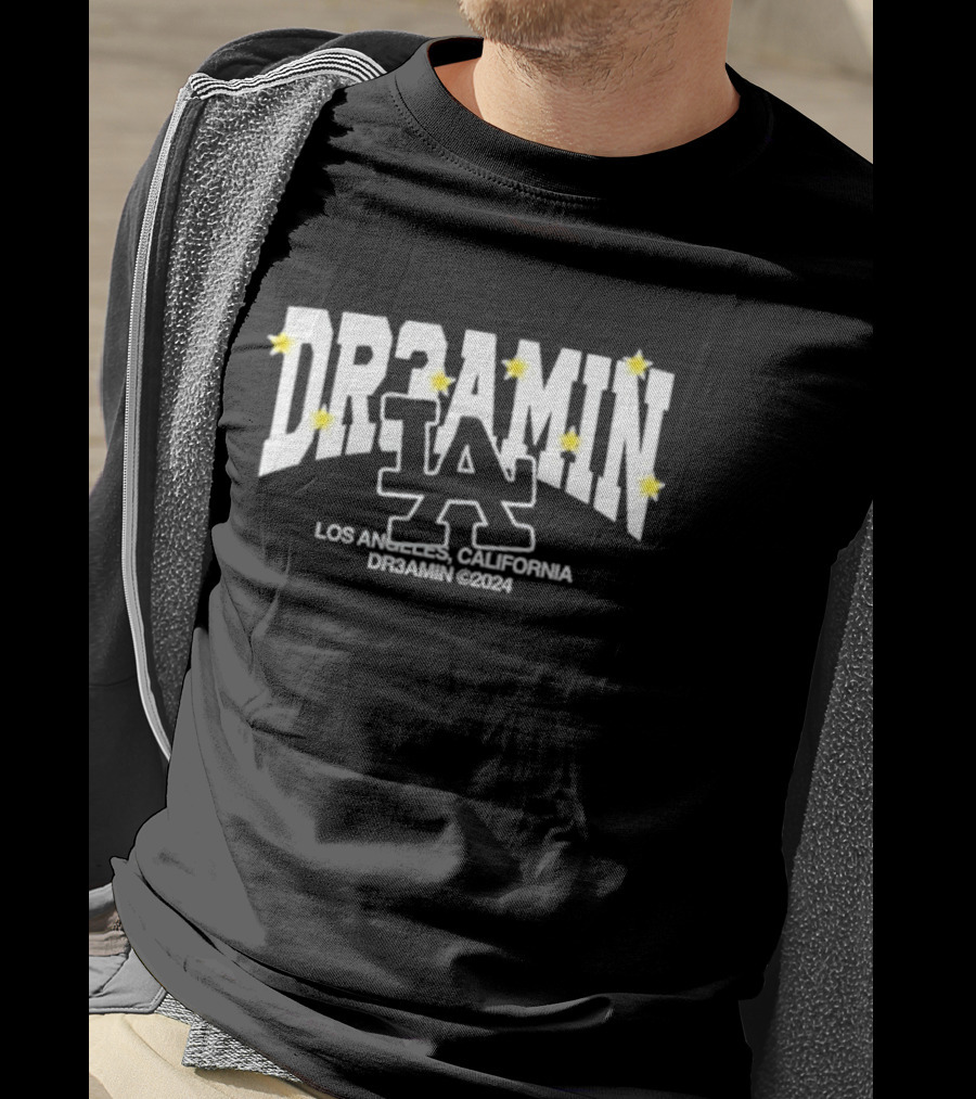 DR3AMIN LA Popover Navy Los Angeles California Clix Merch T-Shirt