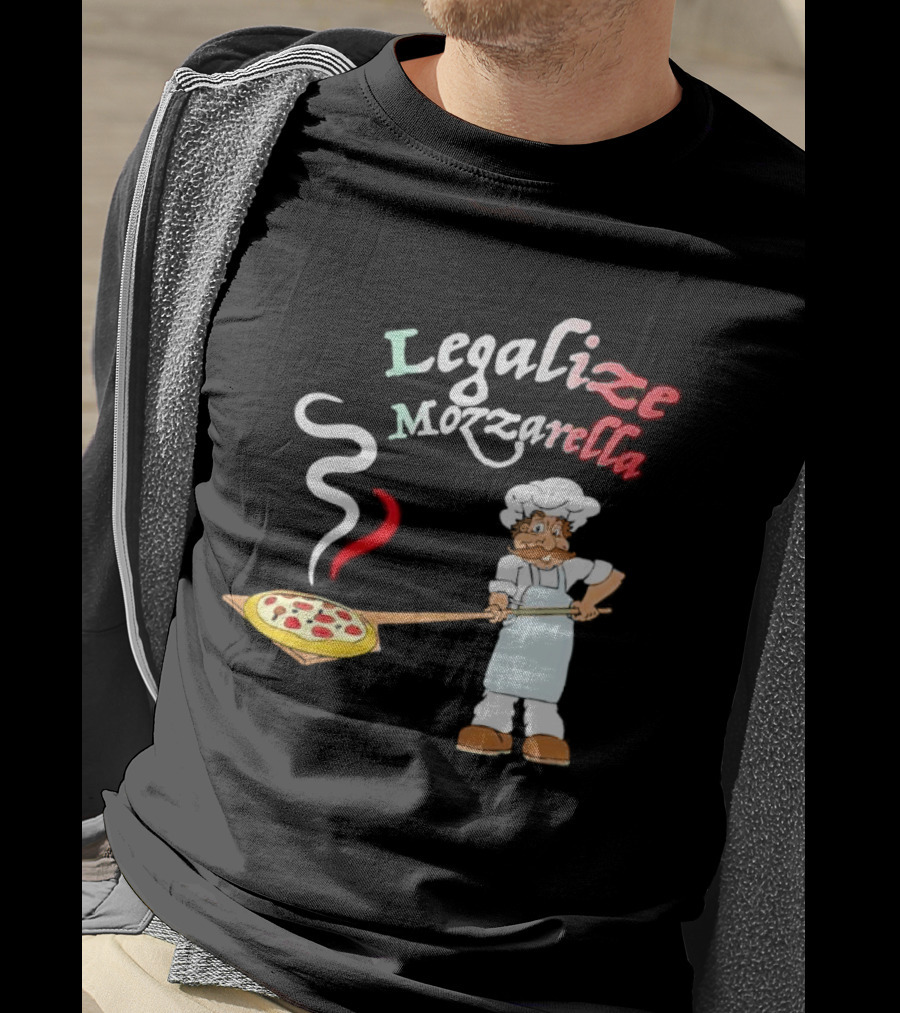 Legalize Mozzarella Pizza Chef With Pizza Peel And Steam T-Shirt