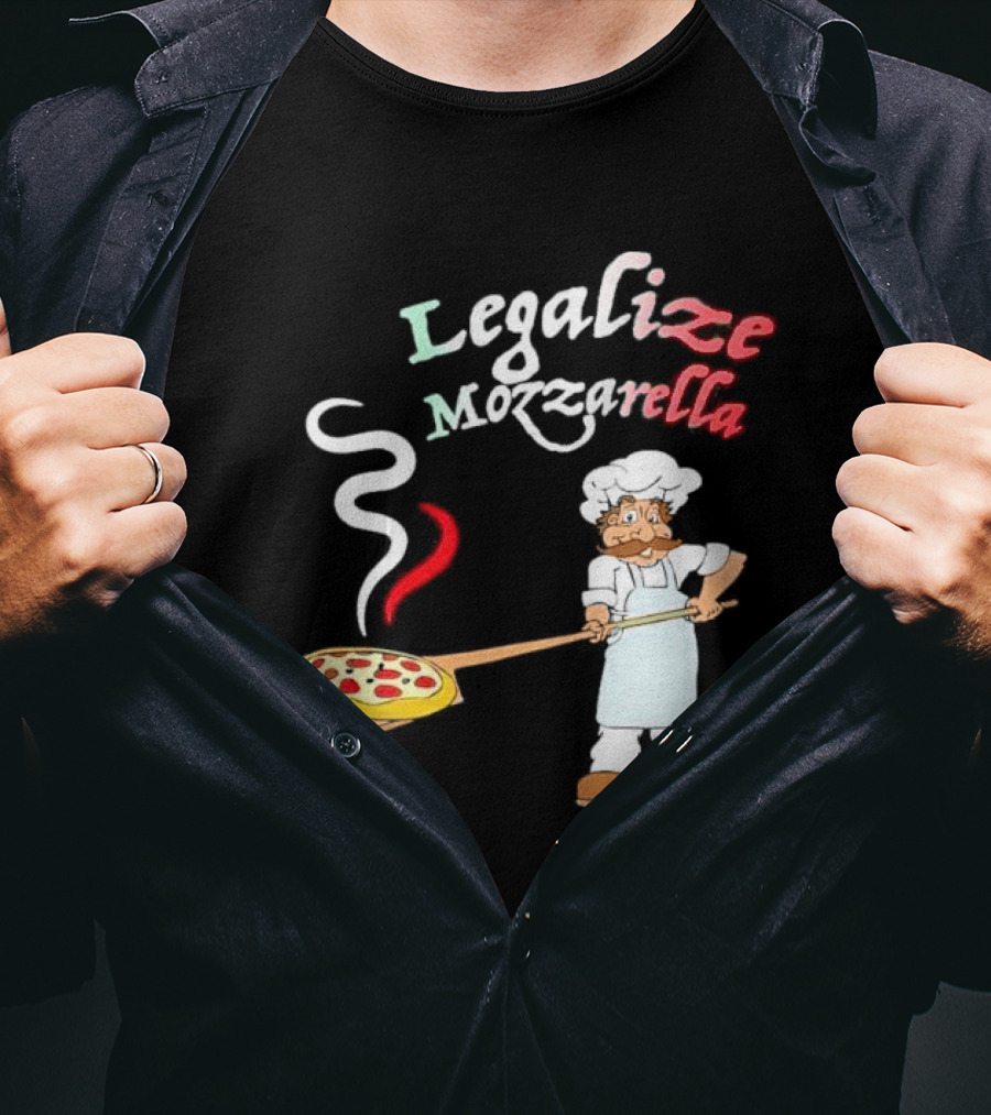 Legalize Mozzarella Pizza Chef With Pizza Peel And Steam T-Shirt