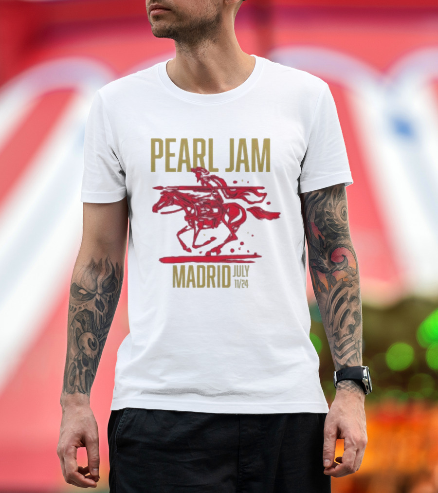 Pearl Jam Madrid Concert July 11 2024 Featuring Villy Villain T-Shirt