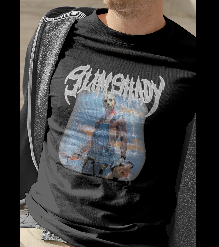 Slim Shady Eminem Chainsaw Masked Horror Character T-Shirt