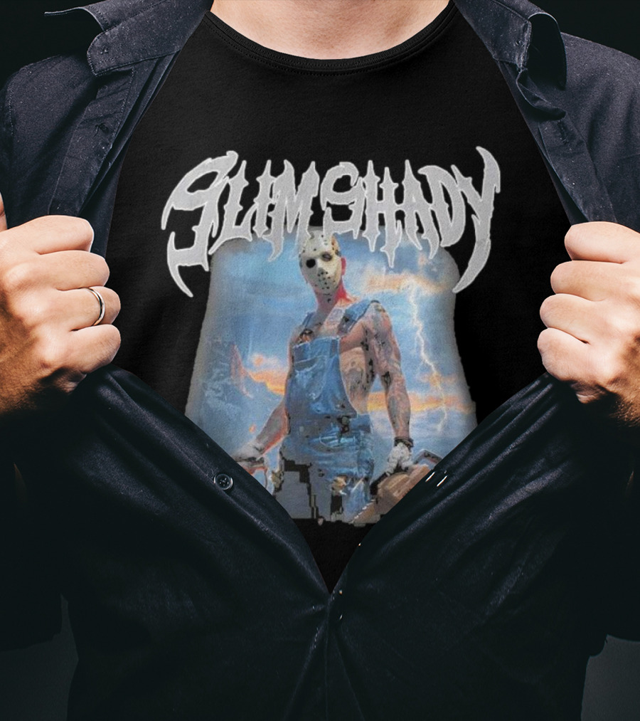 Slim Shady Eminem Chainsaw Masked Horror Character T-Shirt