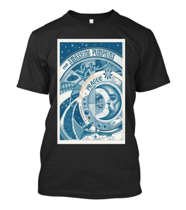 The Smashing Pumpkins O2 Universum Prague July 4 2024 Celestial Art Deco T-Shirt