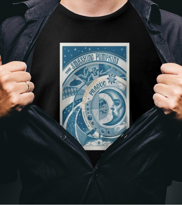 The Smashing Pumpkins O2 Universum Prague July 4 2024 Celestial Art Deco T-Shirt