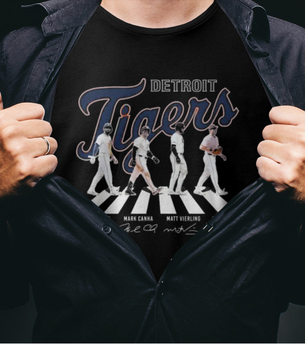 Detroit Tigers Abbey Road Riley Greene Mark Canha Matt Vierling Colt Keith Signatures T-Shirt