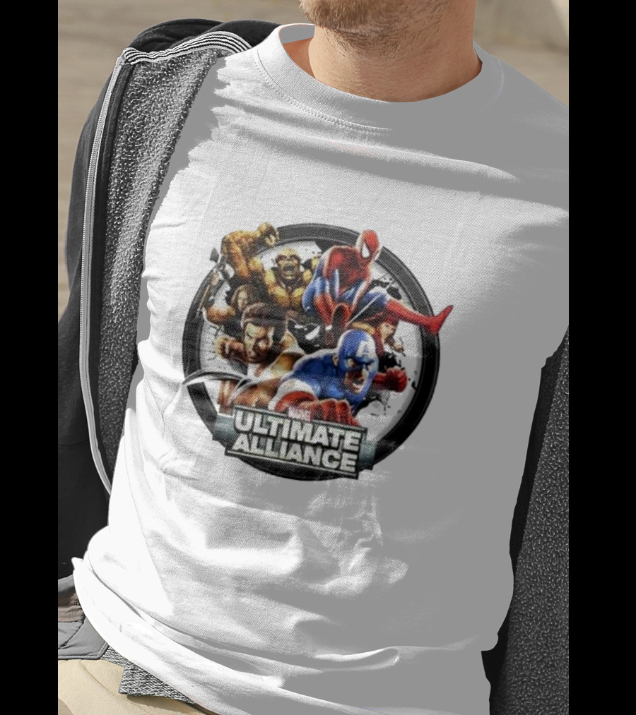 Tobey Maguire Spider-Man Featured In Marvel Ultimate Alliance Heroes Assemblage T-Shirt
