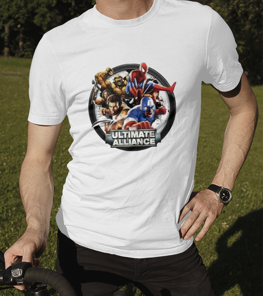 Tobey Maguire Spider-Man Featured In Marvel Ultimate Alliance Heroes Assemblage T-Shirt