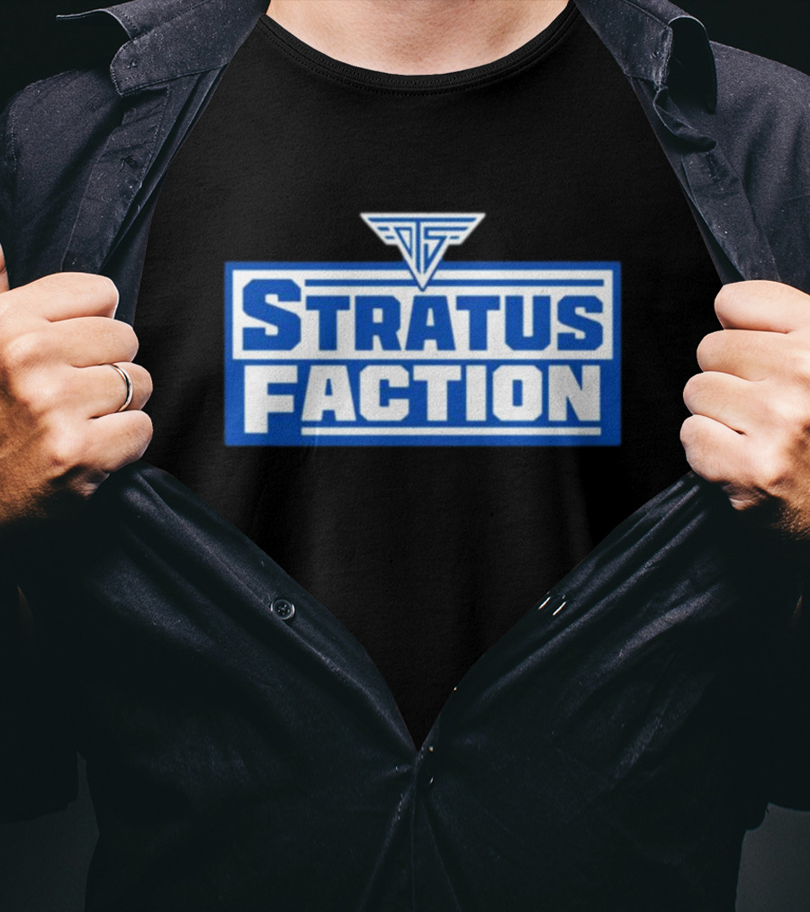 Trishstratus Stratus Faction Logo Blue And White T-Shirt