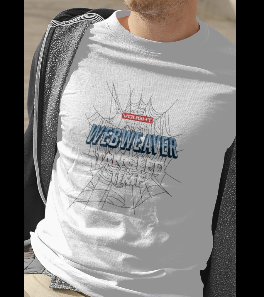 Vought Studios Webweaver Tangled In Time Spiderweb Background T-Shirt