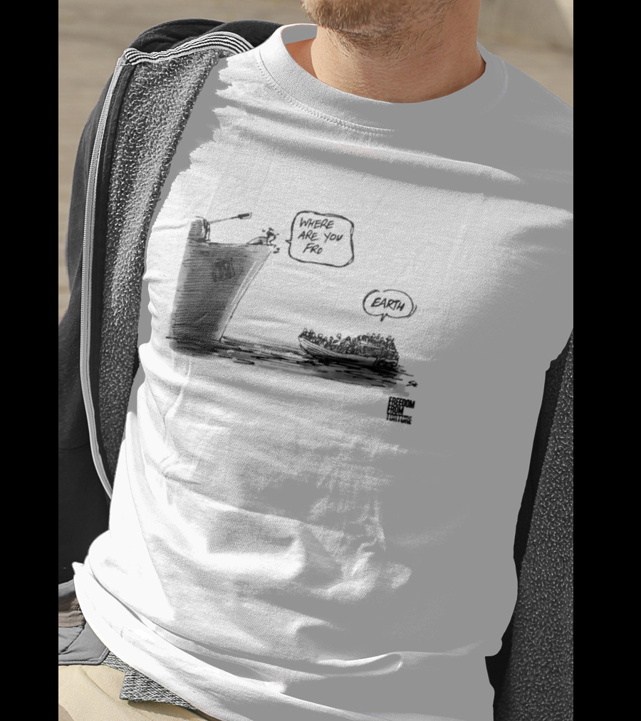 Where Are You From Earth Simon Kneebone Refugees Boat Freedom Publishing T-Shirt