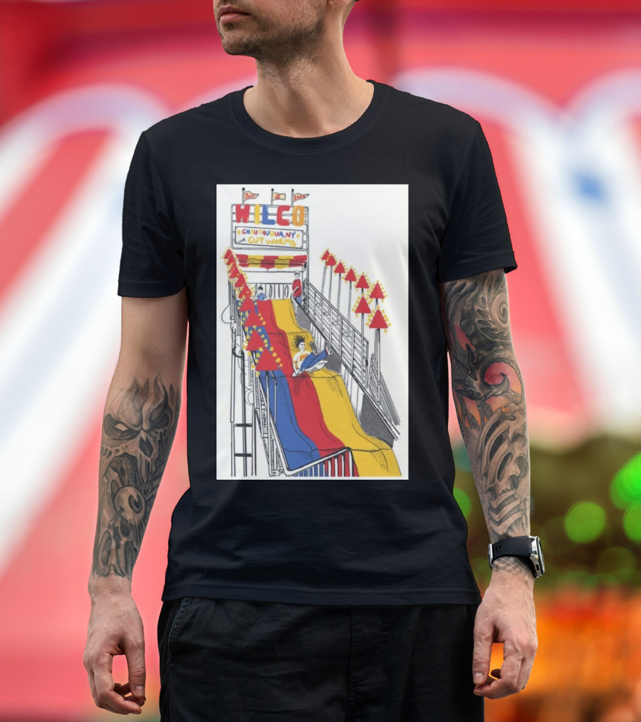 Wilco Chautauqua NY Cut Worms July 5 2024 Slide Ride T-Shirt