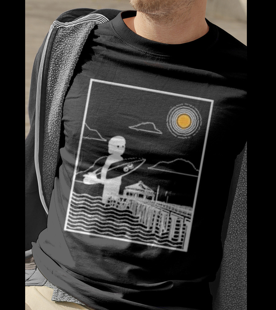 William Black Surfing Pier Orange County Sunset T-Shirt