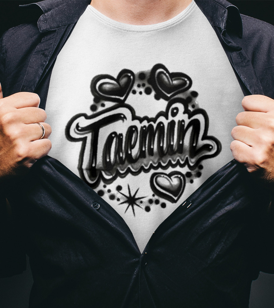 Taemin Airbrush Hearts And Stars T-Shirt