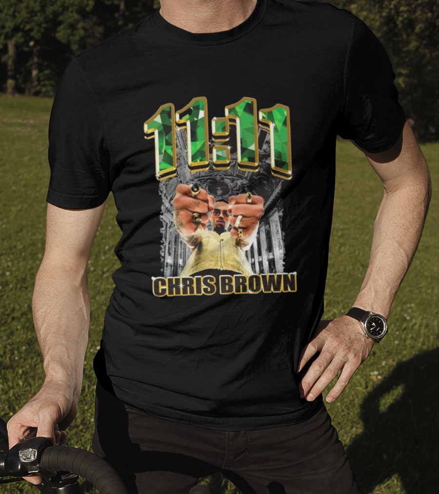 11:11 Chris Brown Emeralds And Gold T-Shirt