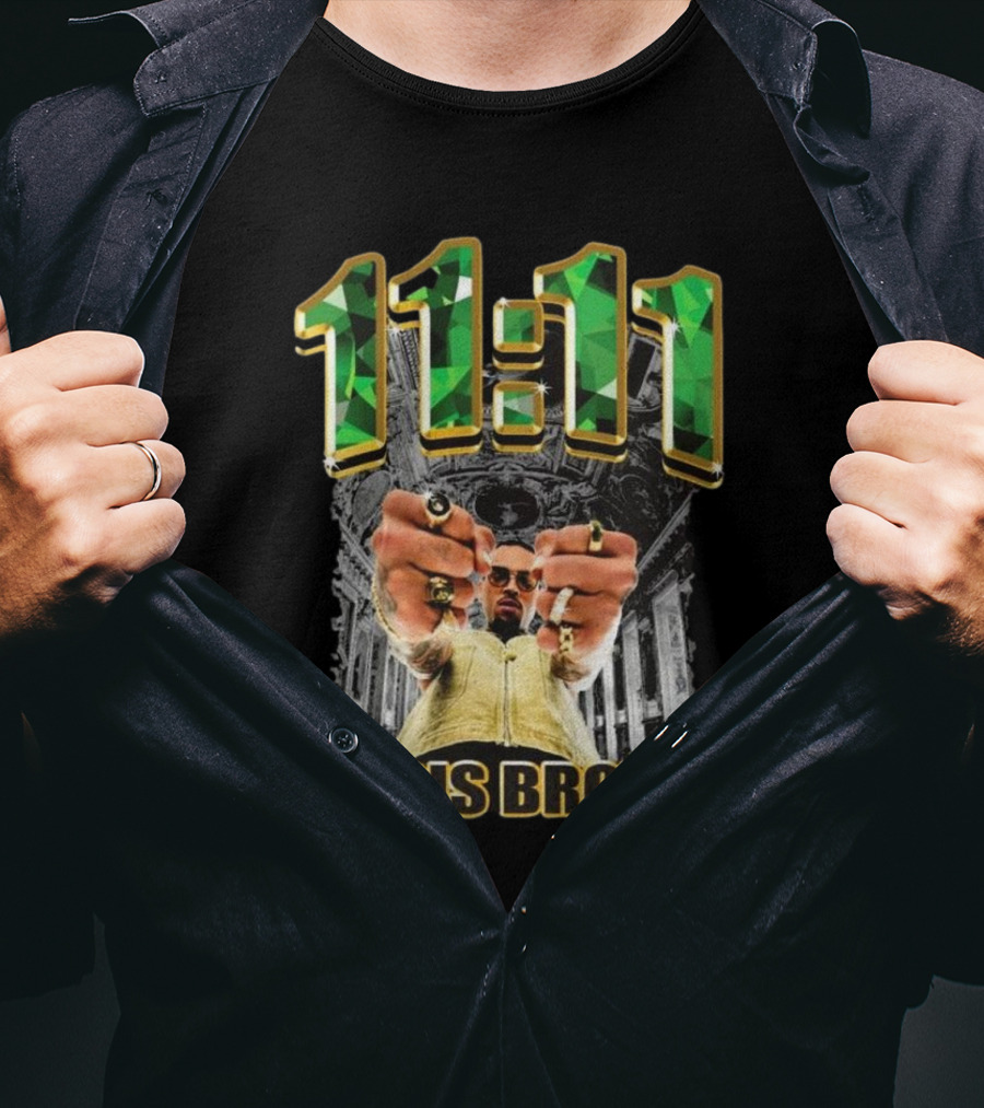 11:11 Chris Brown Emeralds And Gold T-Shirt