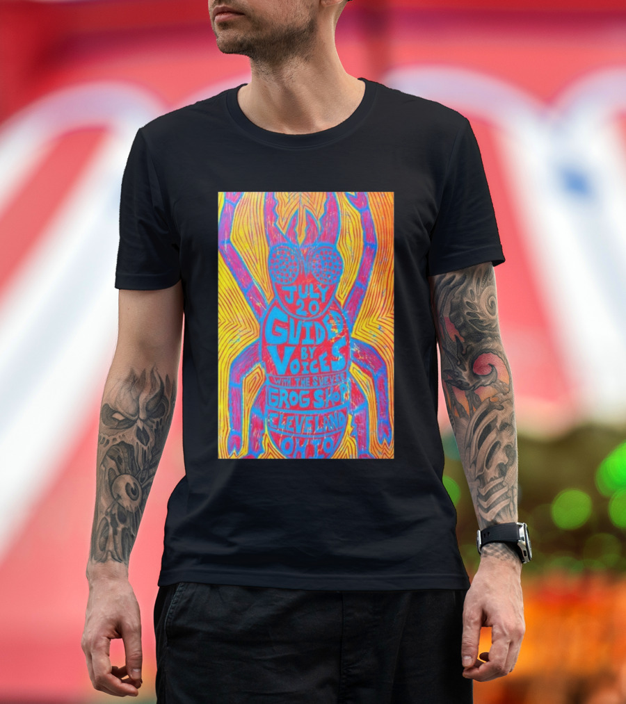 Guided By Voices July 20 Grog Shop Cleveland OH 2024 Psychedelic Insect T-Shirt