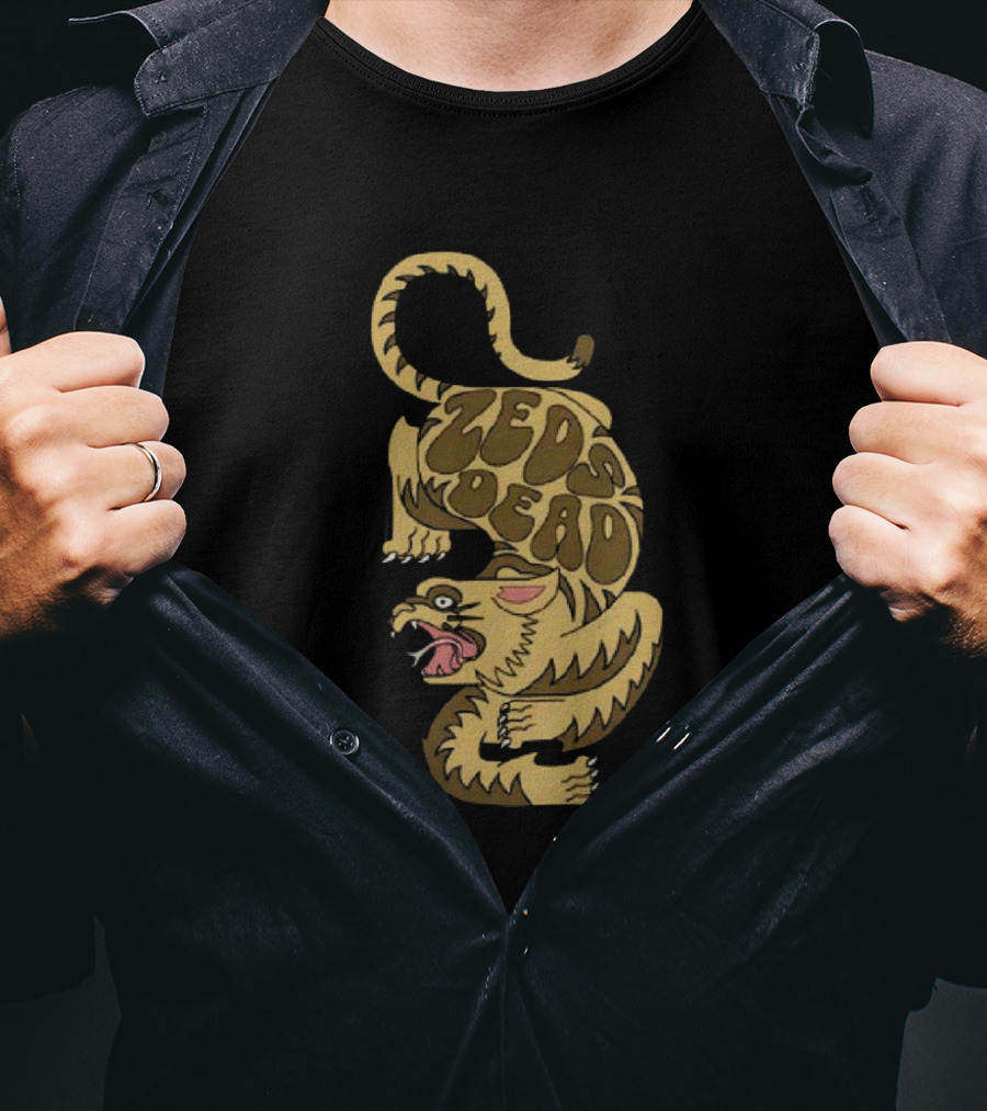 Zeds Dead Luxfury Black Retro Tiger Design Zeds Dead T-Shirt