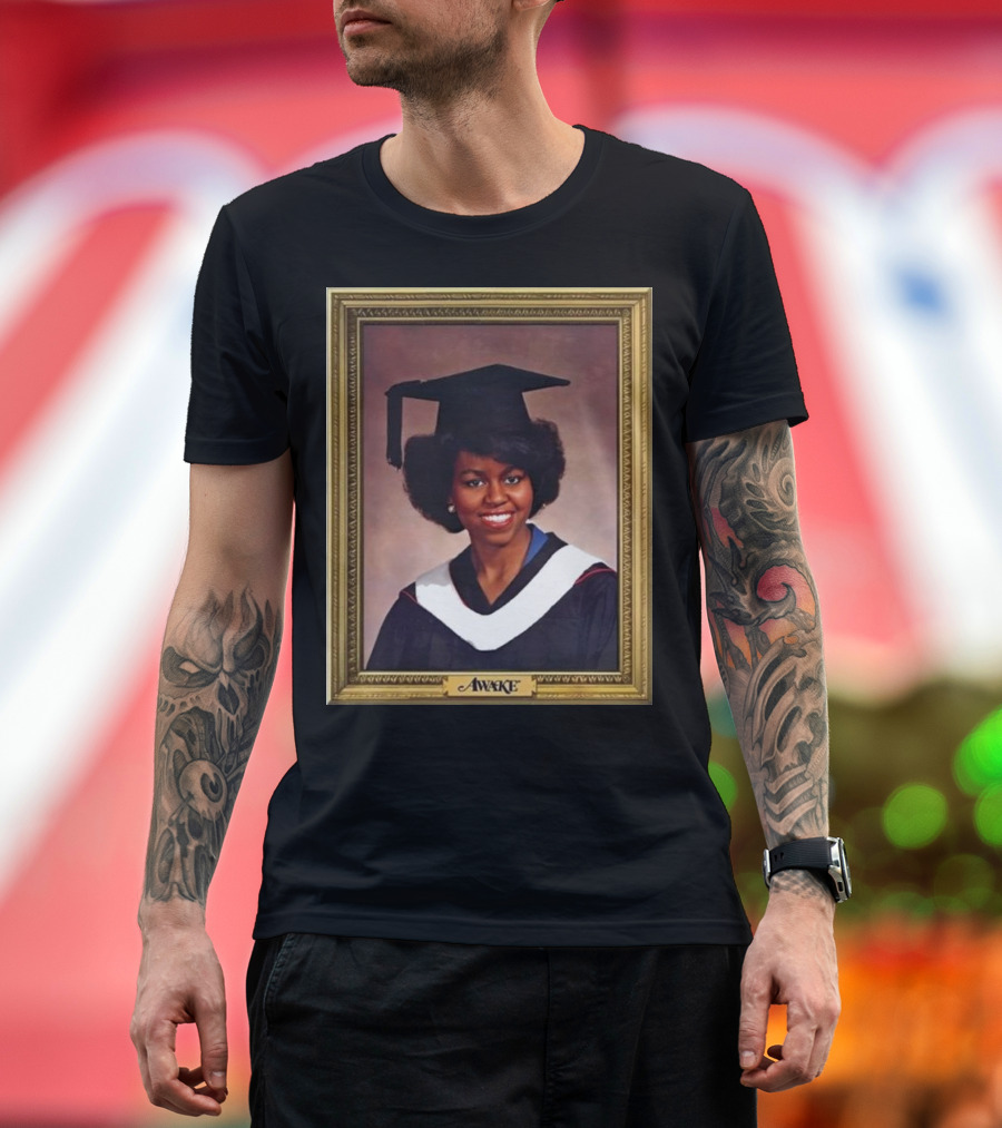 Awake New York Michelle Obama Graduation Portrait T-Shirt