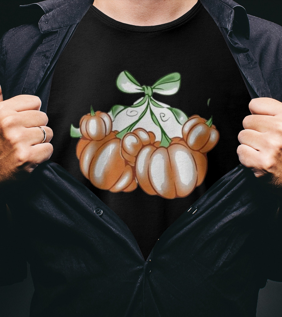 Ropedropthreads Pumpkin Bow Cluster T-Shirt