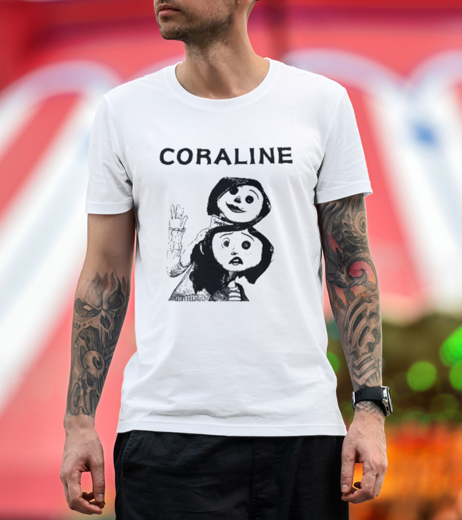 Coraline Movie Character Duo Fan Merchandise T-Shirt