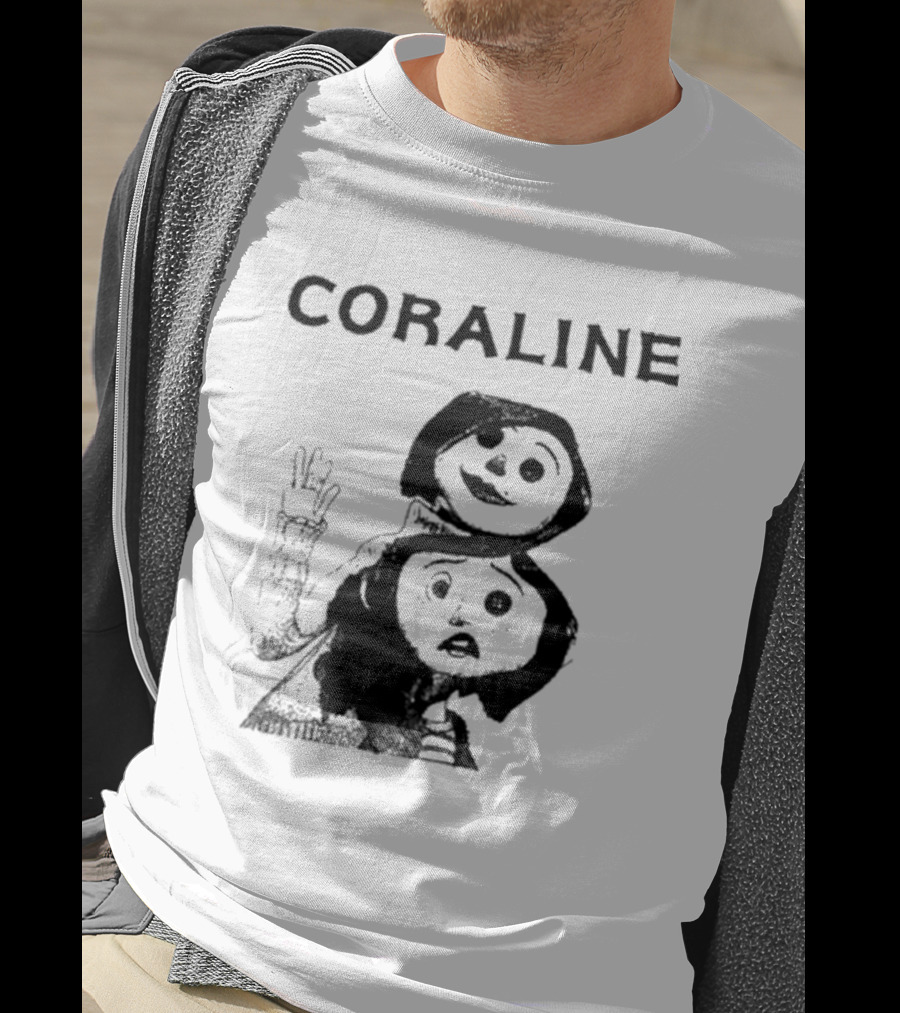 Coraline Movie Character Duo Fan Merchandise T-Shirt