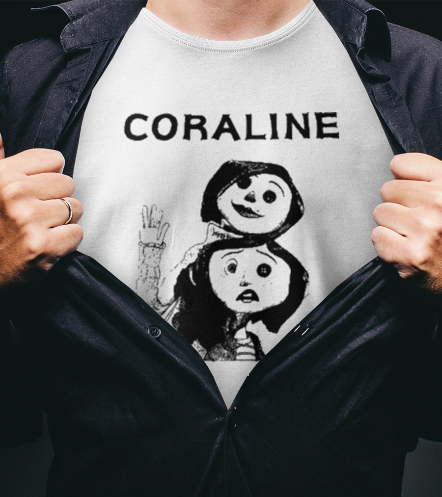 Coraline Movie Character Duo Fan Merchandise T-Shirt