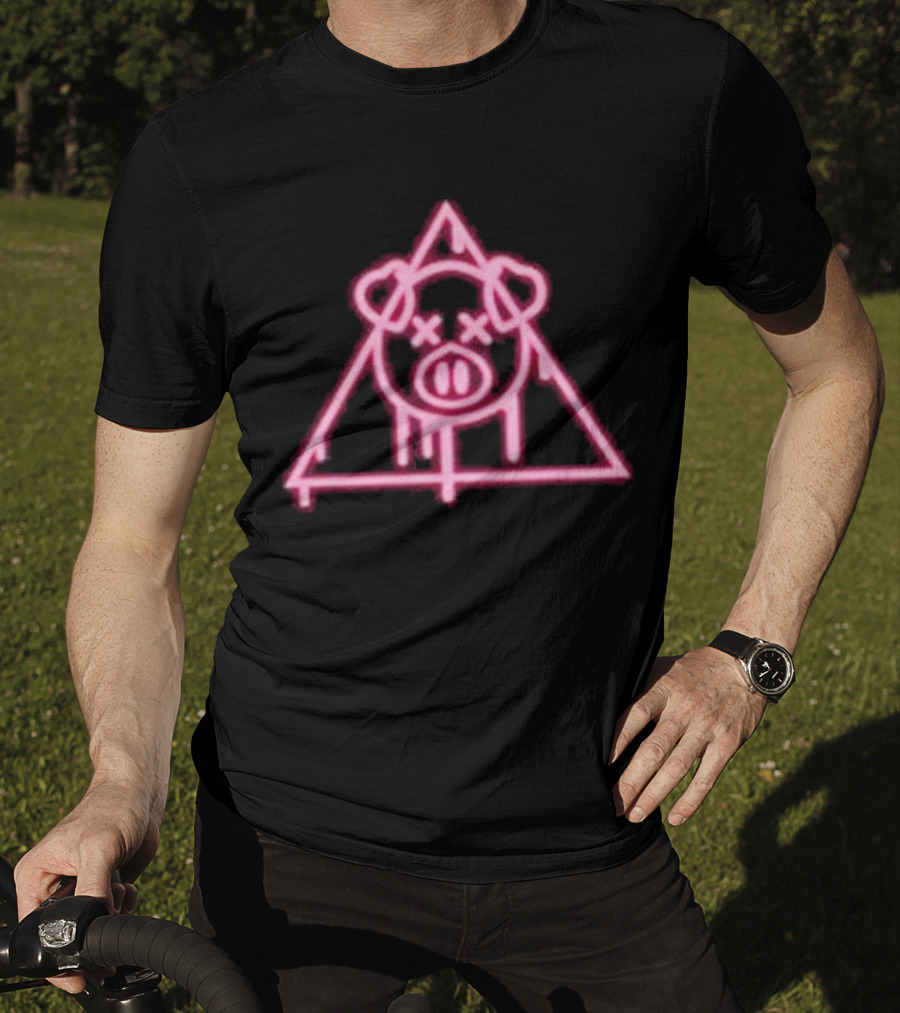 Shane Dawson Merch Neon Spray Paint Pig Triangle T-Shirt