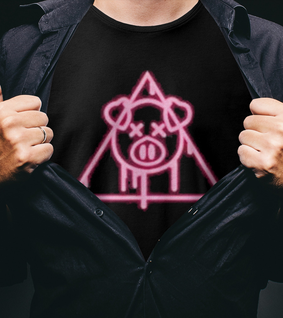 Shane Dawson Merch Neon Spray Paint Pig Triangle T-Shirt