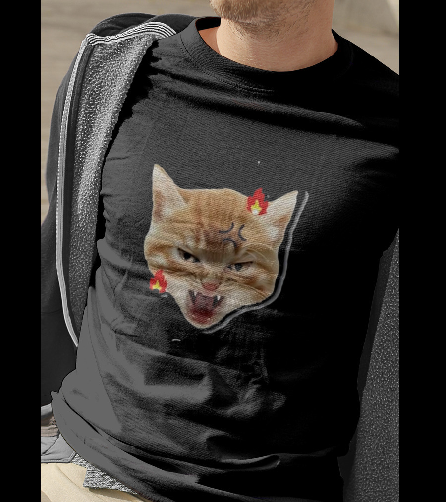 Childless Angry Cat Lady Voter Flame Emoji T-Shirt