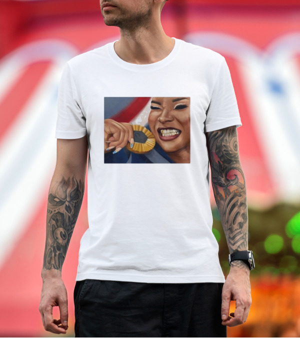 Premium T-Shirt: Deelashee Art Jordan Chiles Medal T-Shirt Deelashee Art Jordan Chiles Medal T-Shirt