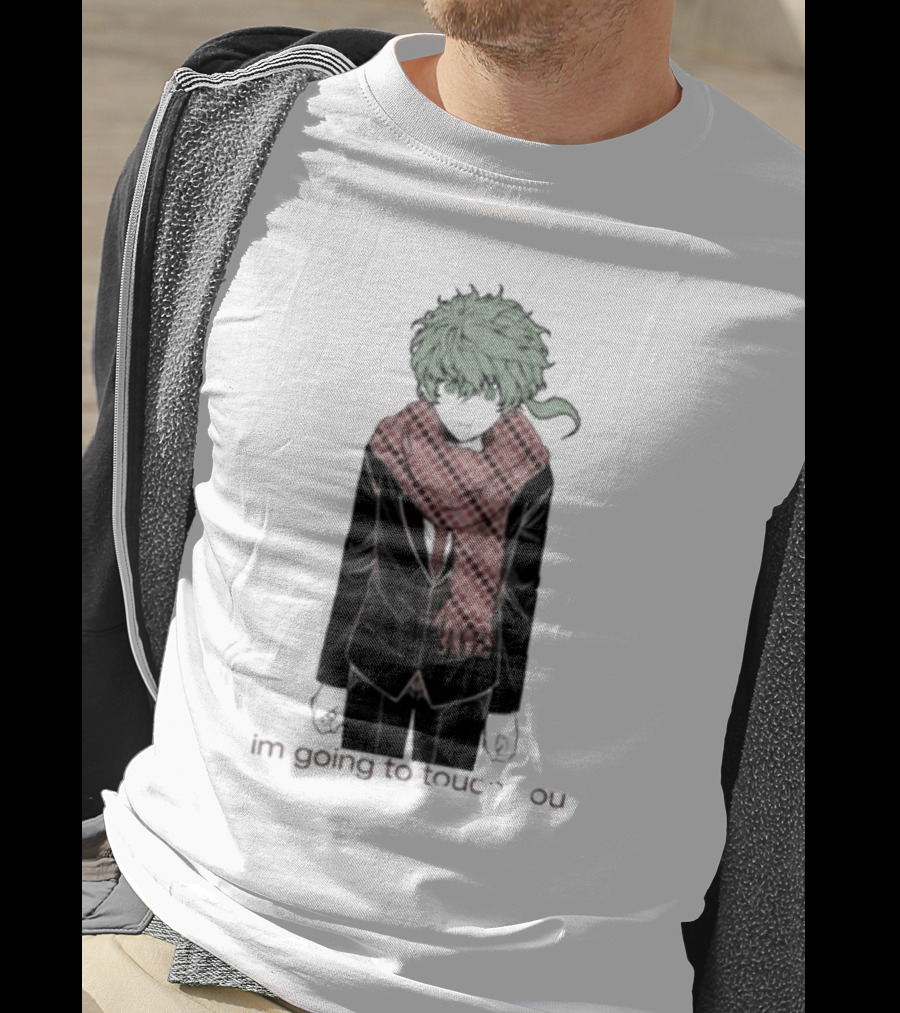 I'm Going To Touch You Midori Red Scarf Green Hair Character T-Shirt