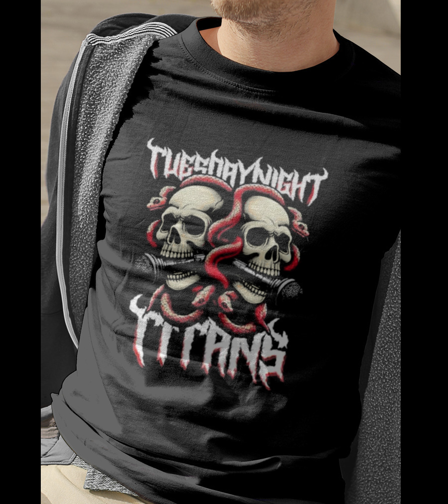 Jason Solomon Tuesday Night Titans Skulls And Snakes Microphone T-Shirt
