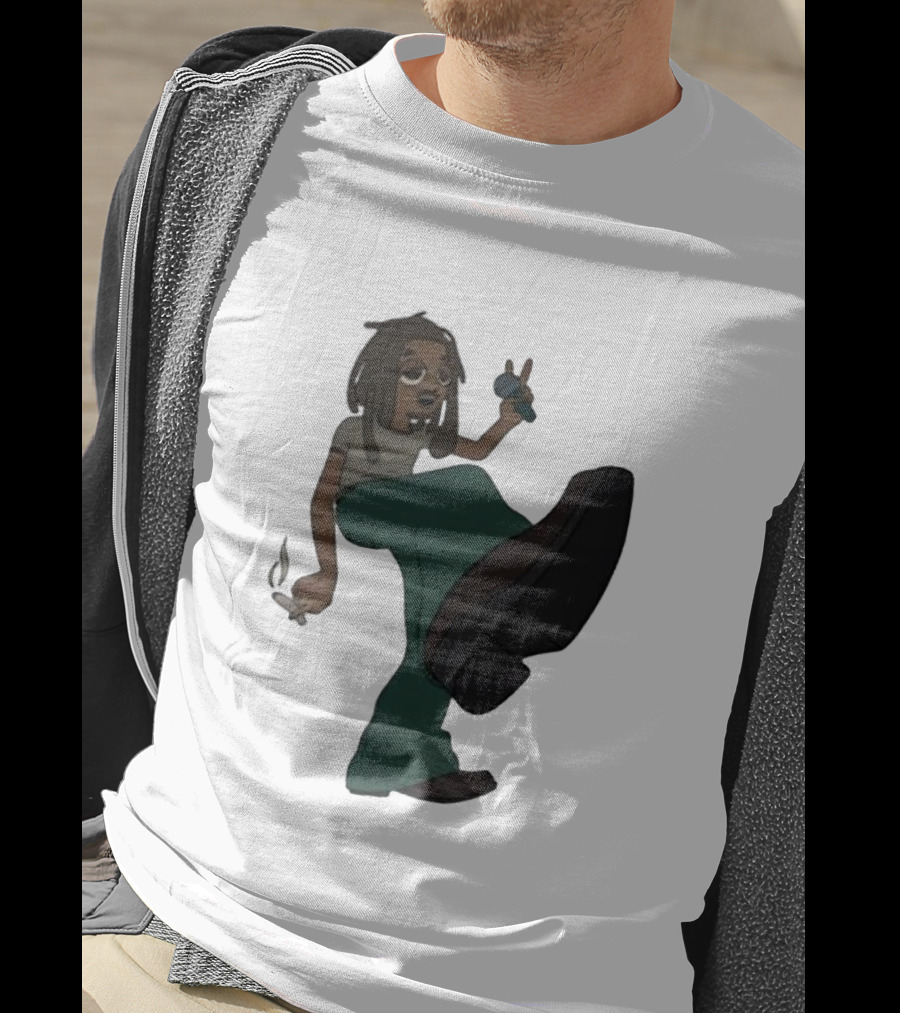 Jordan Ward 2 Ward Animation Graphic With Microphone And Peace T-Shirt