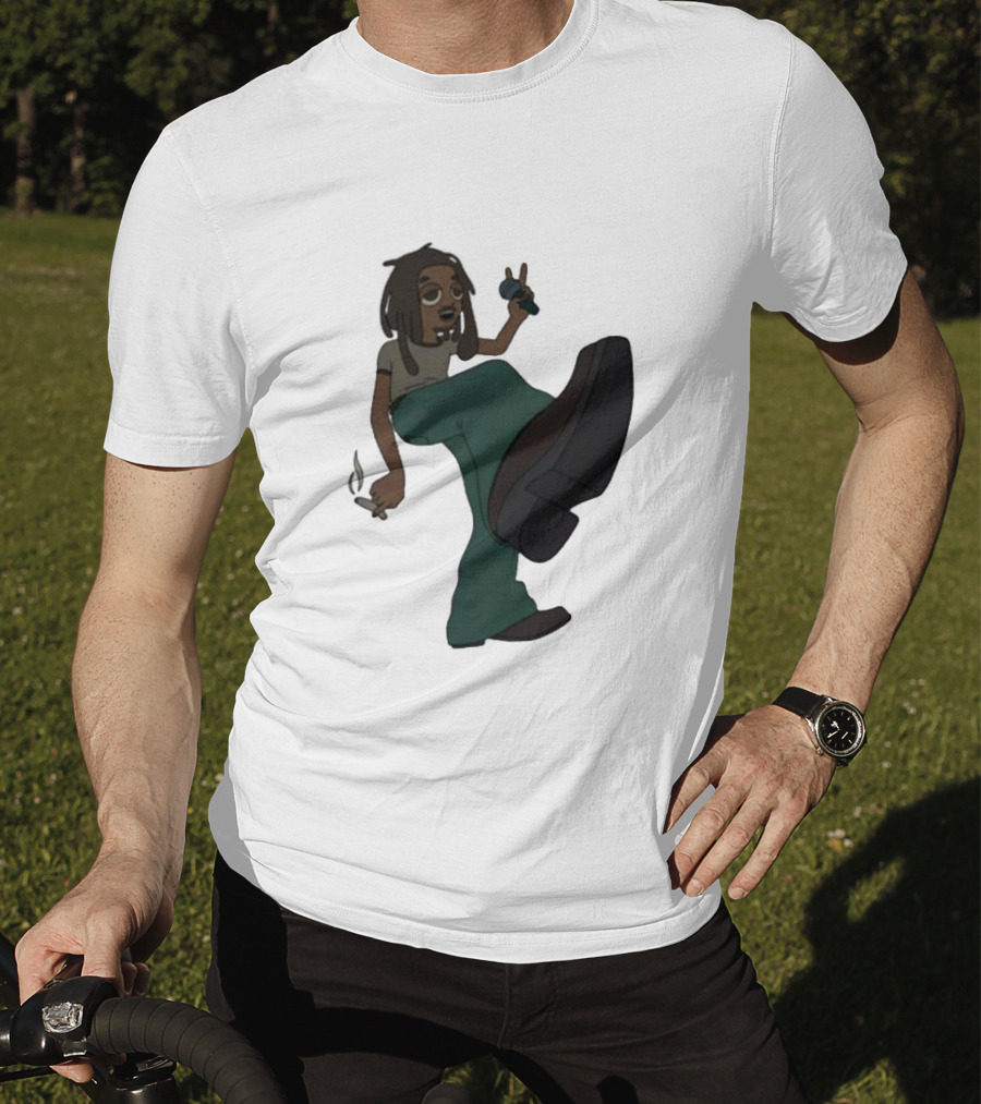 Jordan Ward 2 Ward Animation Graphic With Microphone And Peace T-Shirt