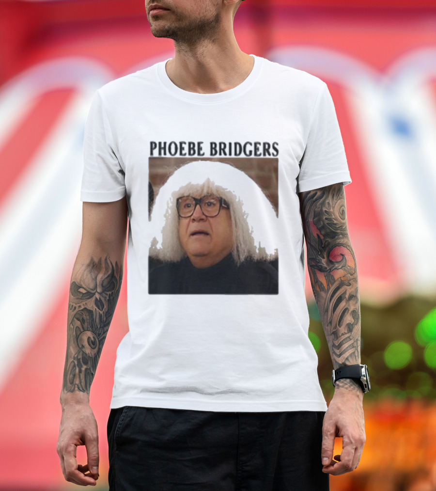 Phoebe Bridgers Meme Parody Featuring Iconic Character with Wig and Glasses T-Shirt