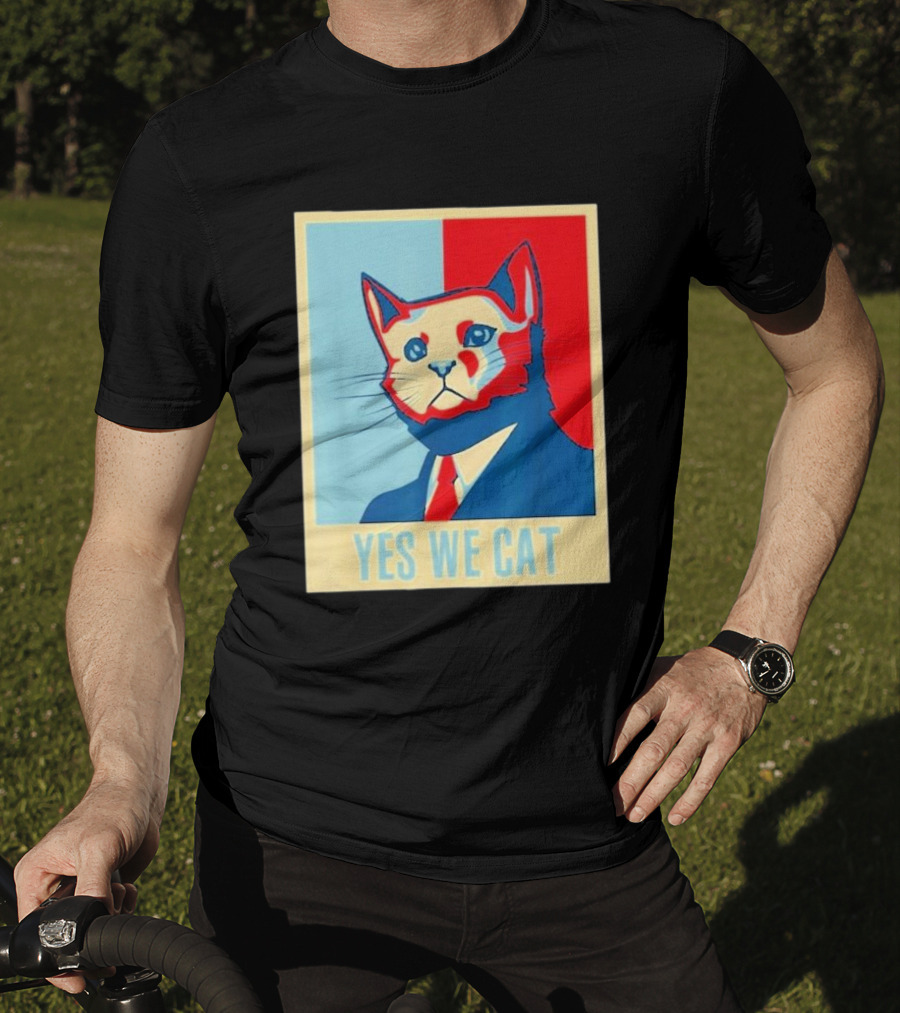 Retro Yes We Cat Funny Cat Lover Pet Owner Hope T-Shirt