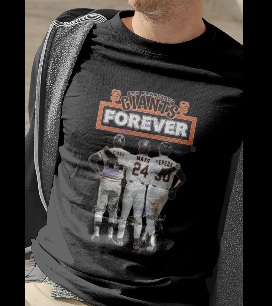 San Francisco Giants Forever McCovey Mays Cepeda Signatures T-Shirt